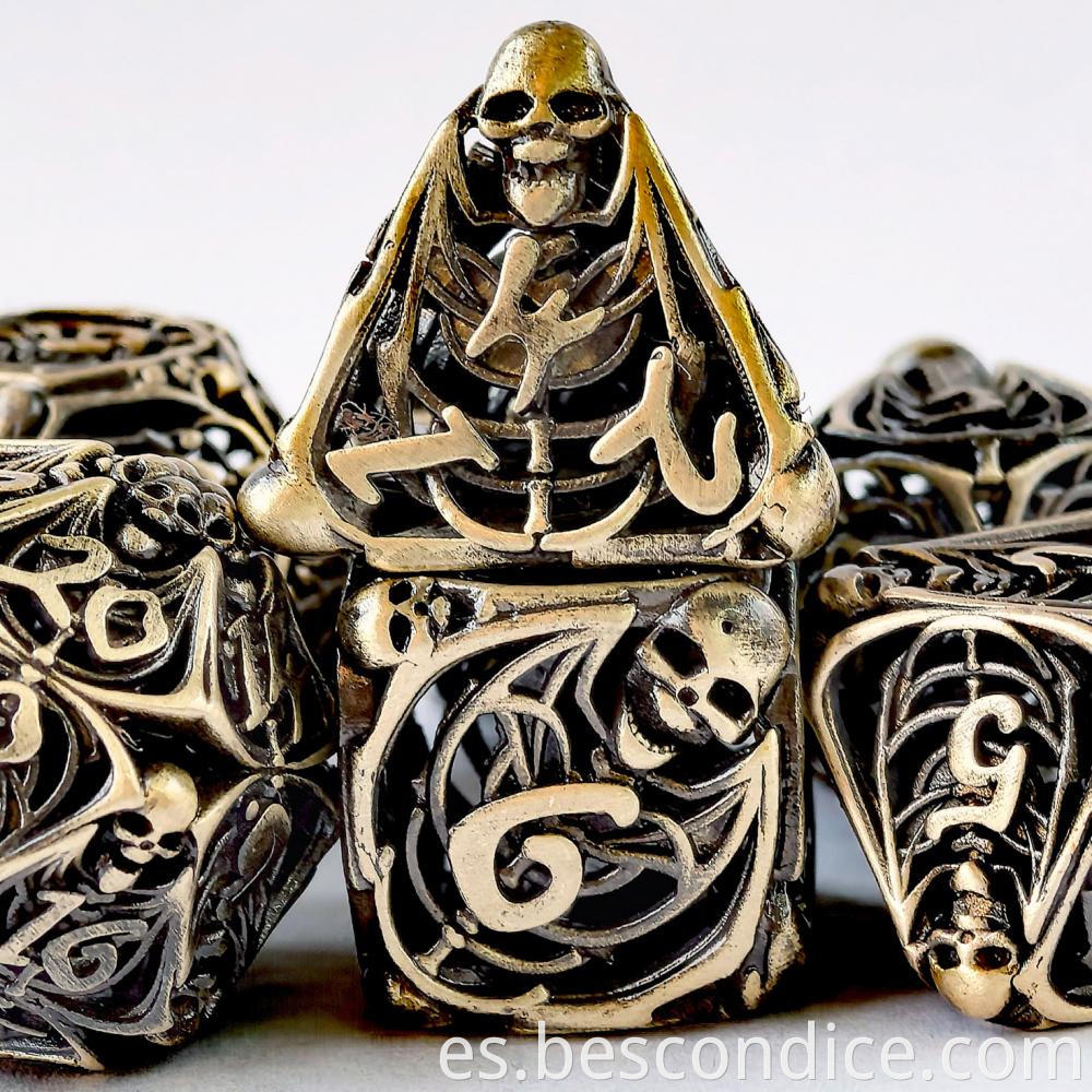 Skull Metal Dnd Dice Sets